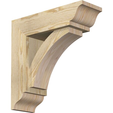 Ekena Millwork Thorton Traditional Rough Sawn Bracket w/ Offset Brace, Douglas Fir, 6"W x 18"D x 18"H BKT0604X18X18THR01RDF